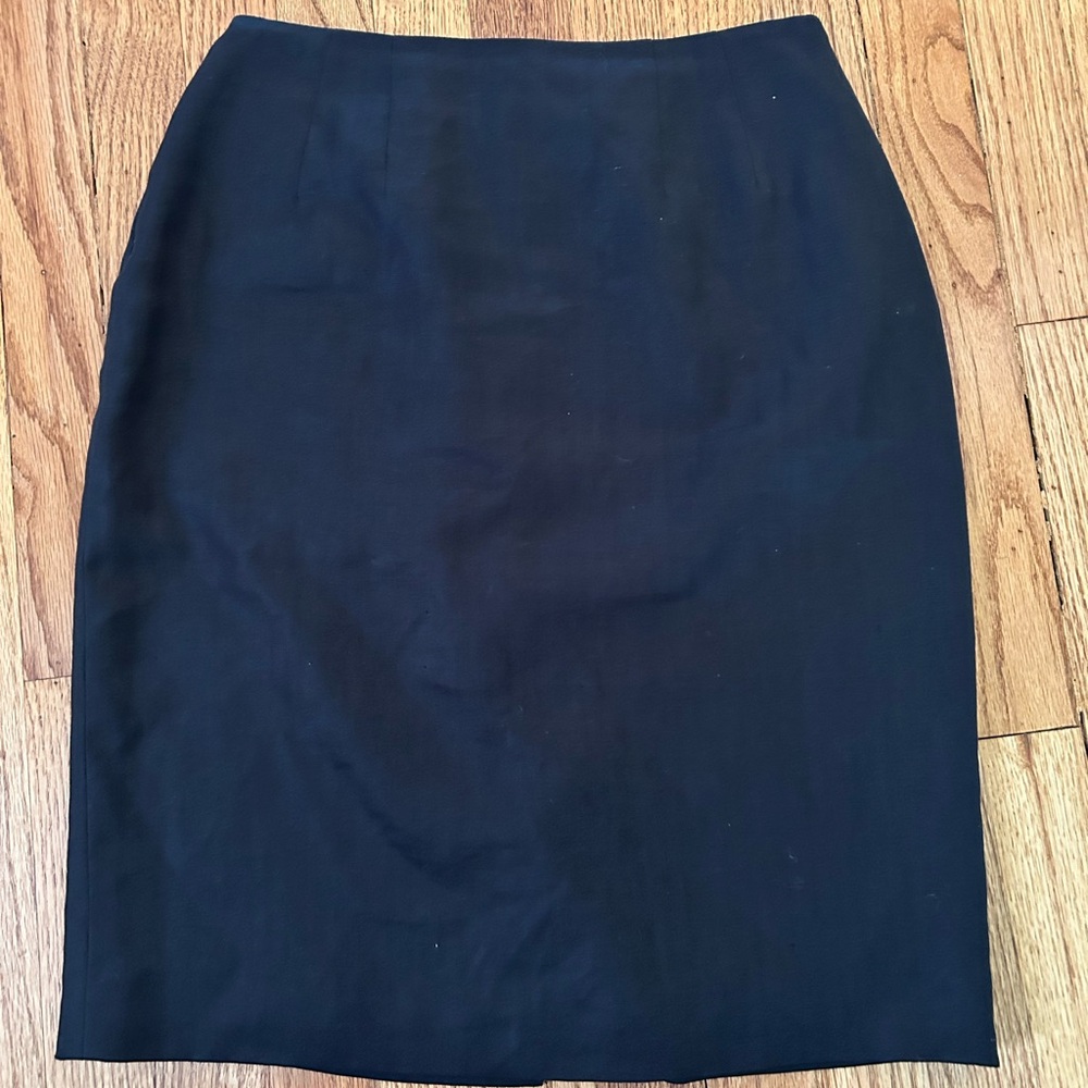 Vintage Linen Lord & Taylor Black midi Skirt